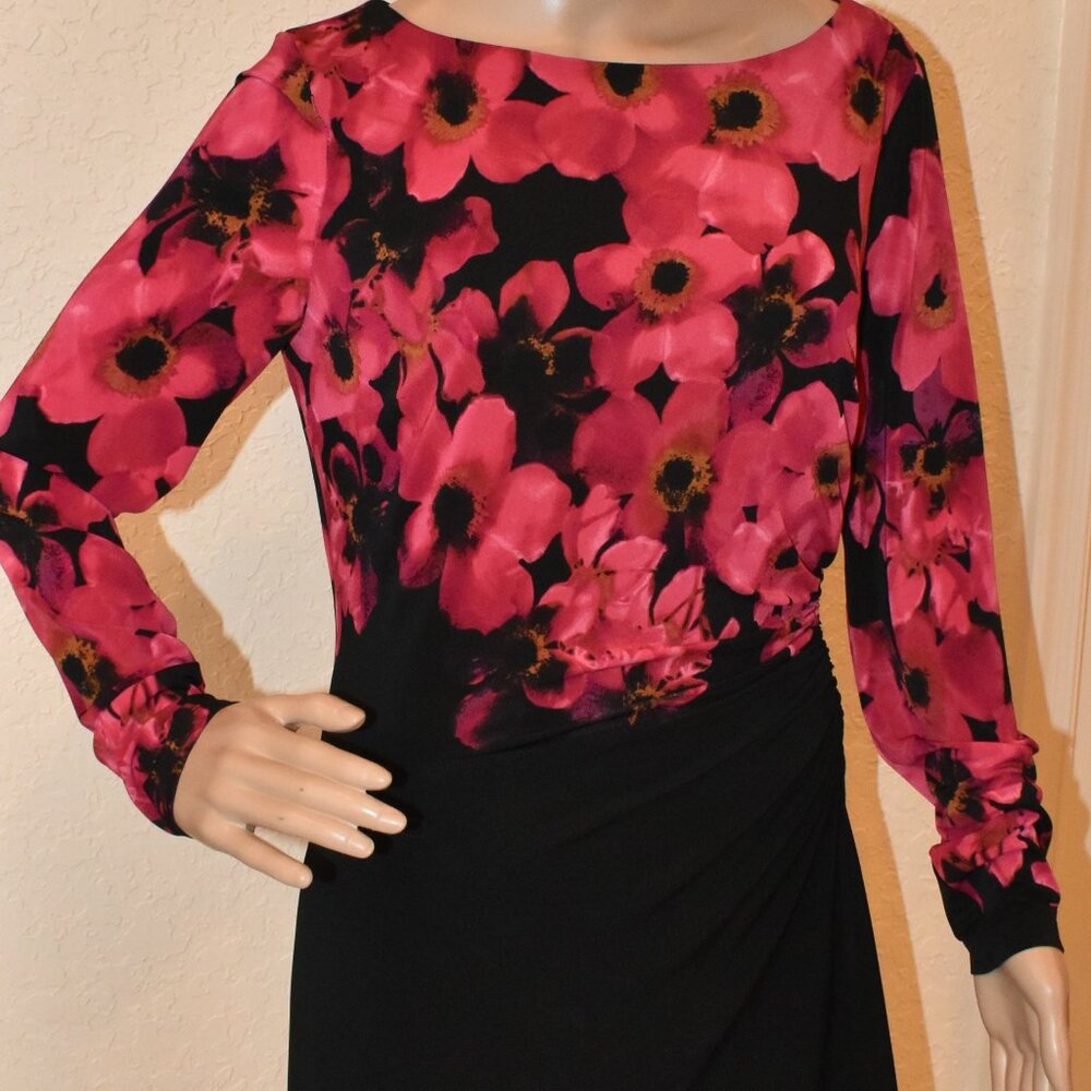Ralph Lauren Floral Draped Jersey Sheath Dress US 8 - NWOT